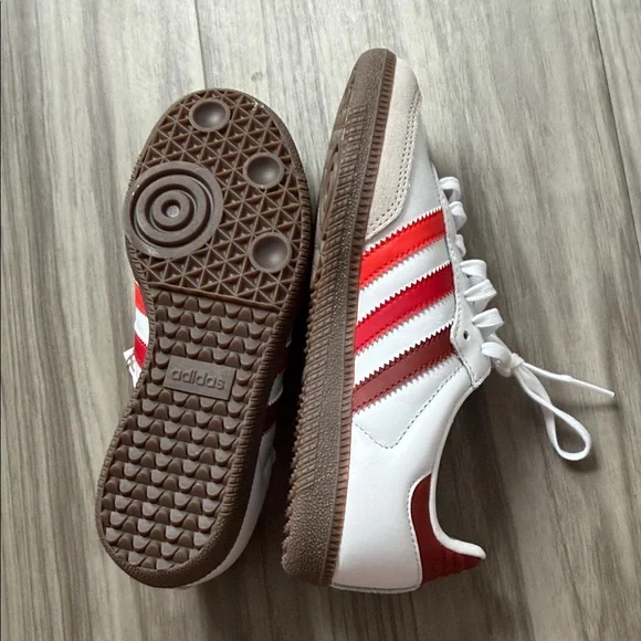 adidas Samba White Sneakers with Red Stripes - Picture 7 of 8